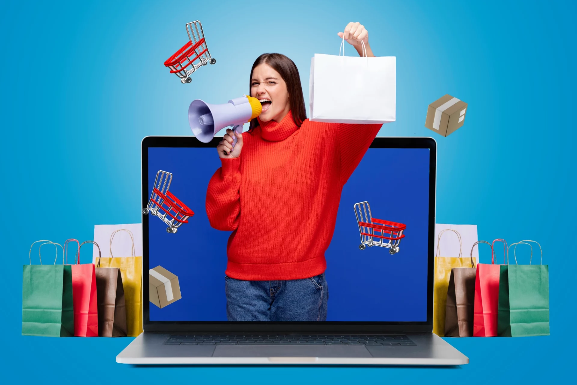 online fashion shopping with laptop